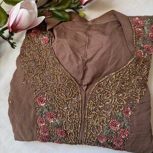 INDIAN BOUTIQUE 3 PCS | CUSTOM STITCHED | CHIFFON | KARCHUPI WORK